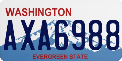 WA license plate AXA6988