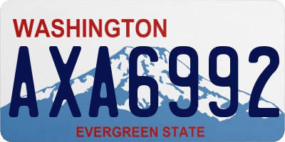 WA license plate AXA6992
