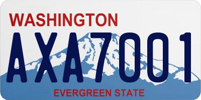 WA license plate AXA7001