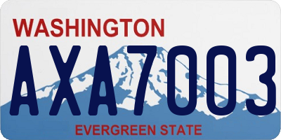 WA license plate AXA7003