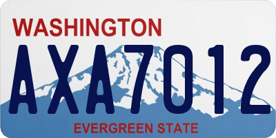WA license plate AXA7012