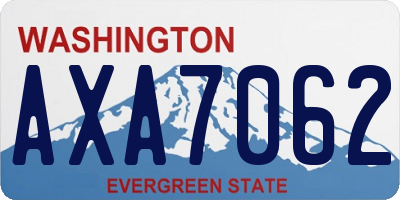 WA license plate AXA7062