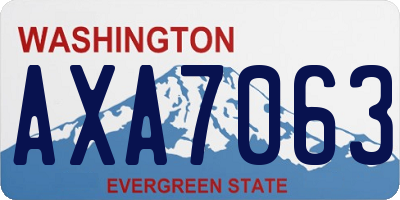WA license plate AXA7063