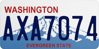 WA license plate AXA7074