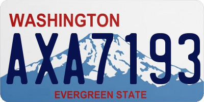 WA license plate AXA7193