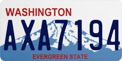 WA license plate AXA7194