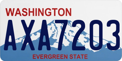 WA license plate AXA7203