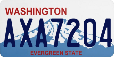 WA license plate AXA7204