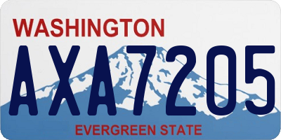 WA license plate AXA7205