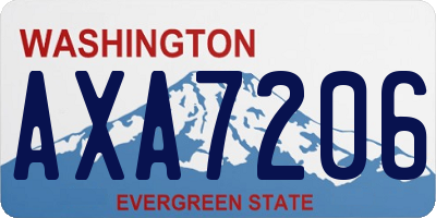 WA license plate AXA7206