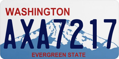 WA license plate AXA7217