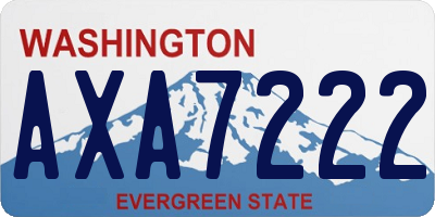 WA license plate AXA7222
