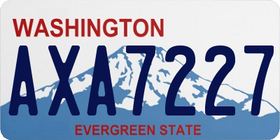 WA license plate AXA7227