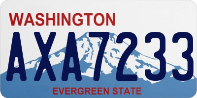 WA license plate AXA7233