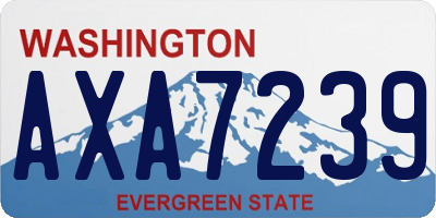 WA license plate AXA7239