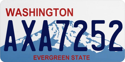 WA license plate AXA7252