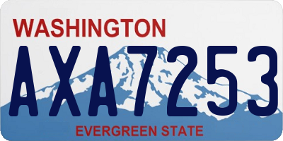 WA license plate AXA7253