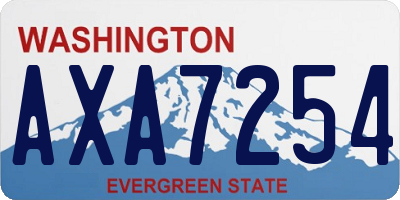 WA license plate AXA7254