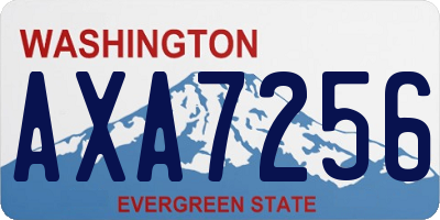 WA license plate AXA7256