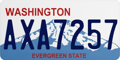 WA license plate AXA7257