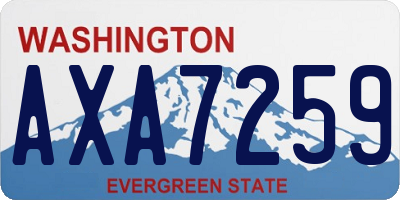 WA license plate AXA7259