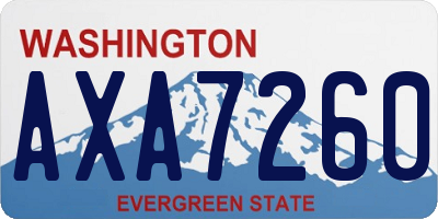 WA license plate AXA7260