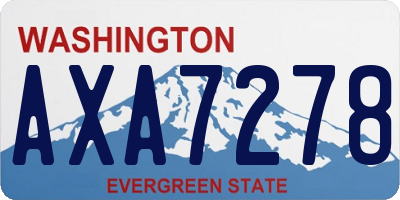 WA license plate AXA7278