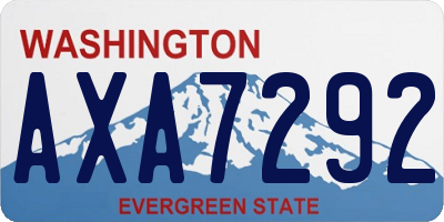WA license plate AXA7292