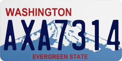WA license plate AXA7314