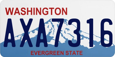 WA license plate AXA7316