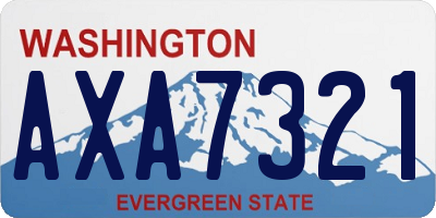 WA license plate AXA7321