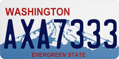 WA license plate AXA7333