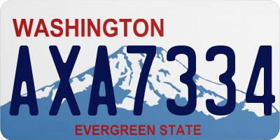 WA license plate AXA7334