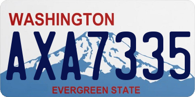 WA license plate AXA7335