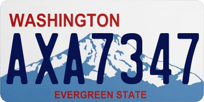WA license plate AXA7347