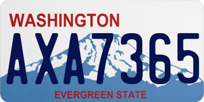 WA license plate AXA7365