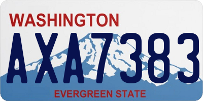 WA license plate AXA7383