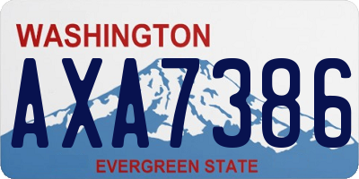 WA license plate AXA7386