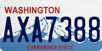 WA license plate AXA7388