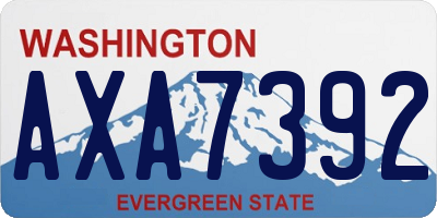 WA license plate AXA7392