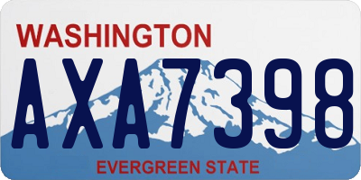 WA license plate AXA7398
