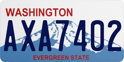 WA license plate AXA7402