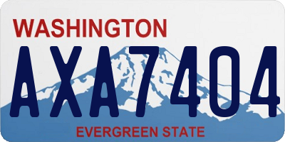 WA license plate AXA7404