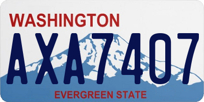 WA license plate AXA7407