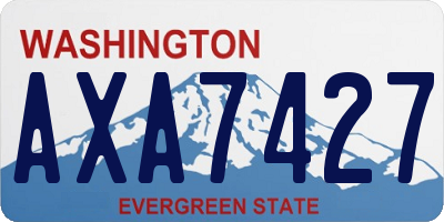 WA license plate AXA7427