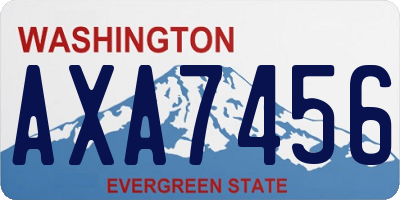 WA license plate AXA7456