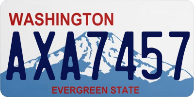 WA license plate AXA7457