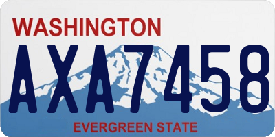 WA license plate AXA7458