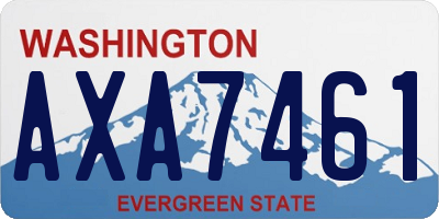 WA license plate AXA7461