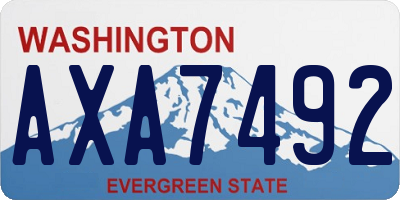 WA license plate AXA7492
